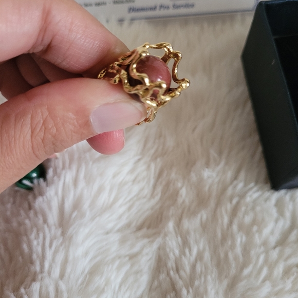 💐SOLD ❤️ K18 Japan gold ring with 8 natural stones💐 - Picture 9 of 12